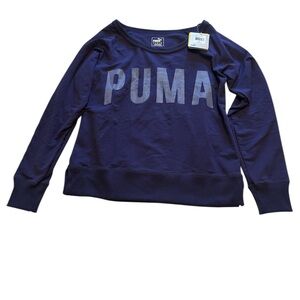 Puma Athletic Crew Astral Aura Navy Clever Dry Technology Long Sleeve Shirt S